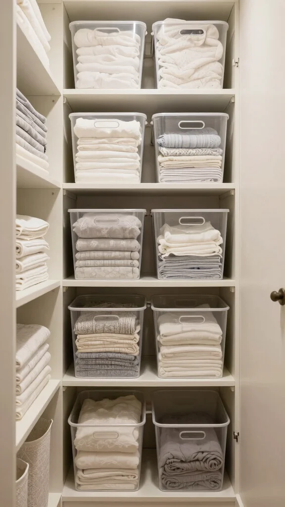 11 Hallway Linen Closet Built-In Ideas for a Seamless Organized Space - 11. Seasonal Storage Solutions 1