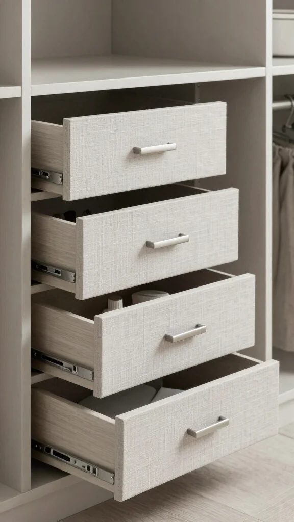 11 Hallway Linen Closet Built-In Ideas for a Seamless Organized Space - 2. Built-In Drawer Systems for Clutter-Free Storage 1