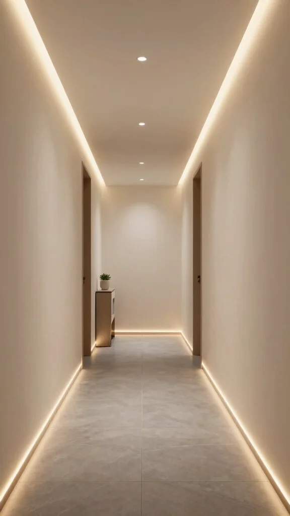 11 Hallway Night Light Ideas for a Safe Softly Lit Corridor - 2. LED Strip Lights with Dimmer 1