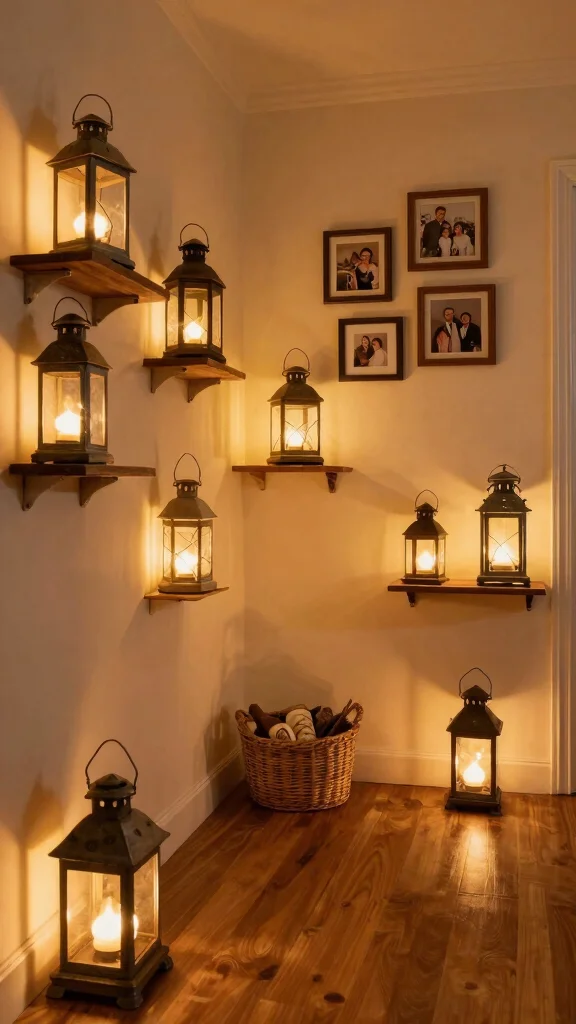 11 Hallway Night Light Ideas for a Safe Softly Lit Corridor - 4. Battery-Operated Lanterns 1