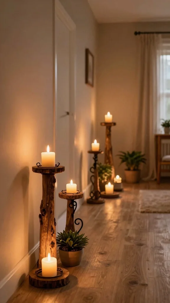 11 Hallway Night Light Ideas for a Safe Softly Lit Corridor - 7. Eco-Friendly Candle Holders 1