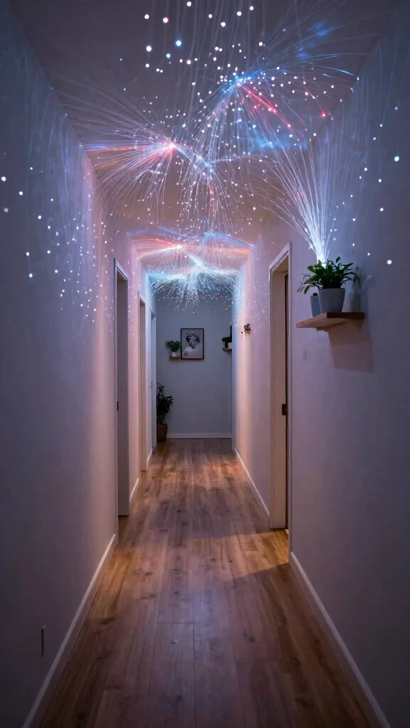 11 Hallway Night Light Ideas for a Safe Softly Lit Corridor - 9. Fiber Optic Lights 1