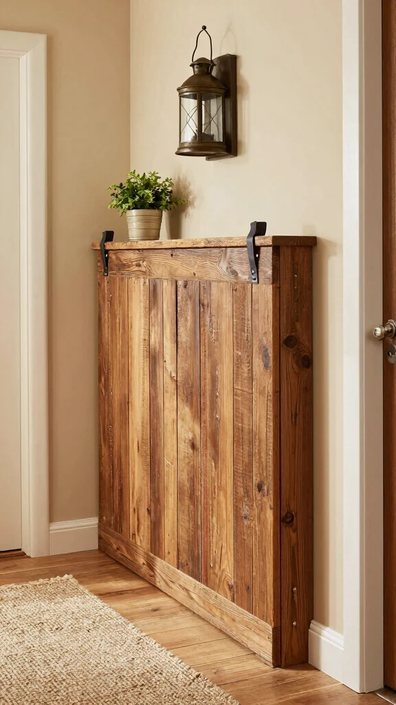 11 Hallway Radiator Cover Decor Ideas for a Stylish Functional Detail - 7. Rustic Barnwood Cover 1