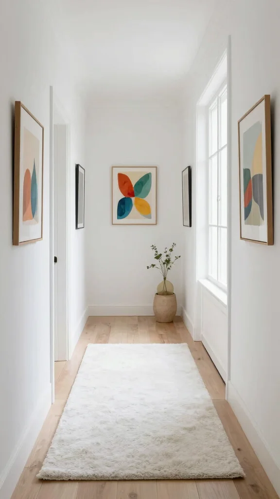 11 Hallway and Stairs Paint Color Ideas for a Cohesive Beautiful Flow - 4. Crisp Whites for a Clean Canvas 1