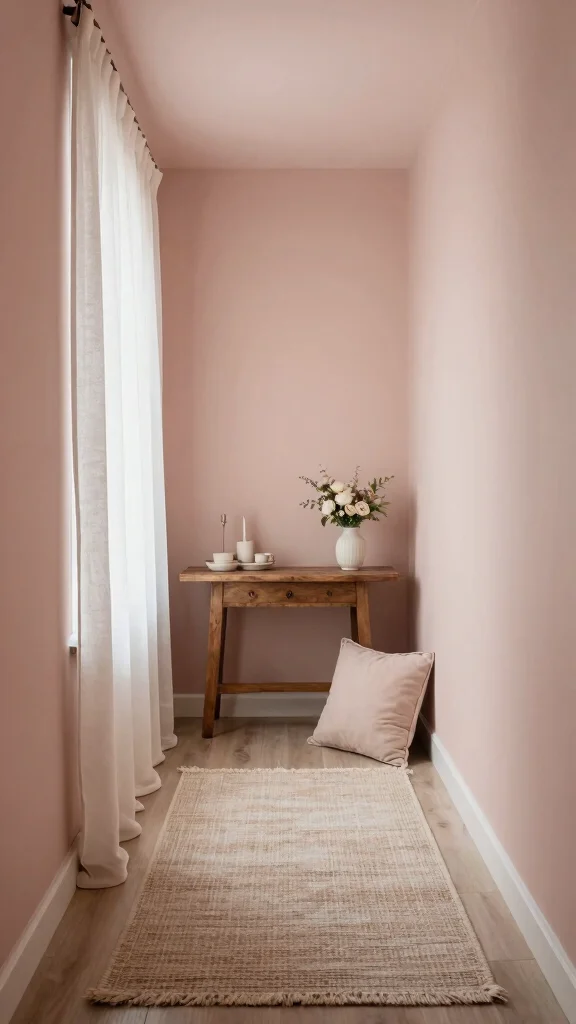 11 Neutral Hallway Paint Color Ideas for a Calm Versatile Entrance - 11. Subtle Blush: Feminine Elegance 1