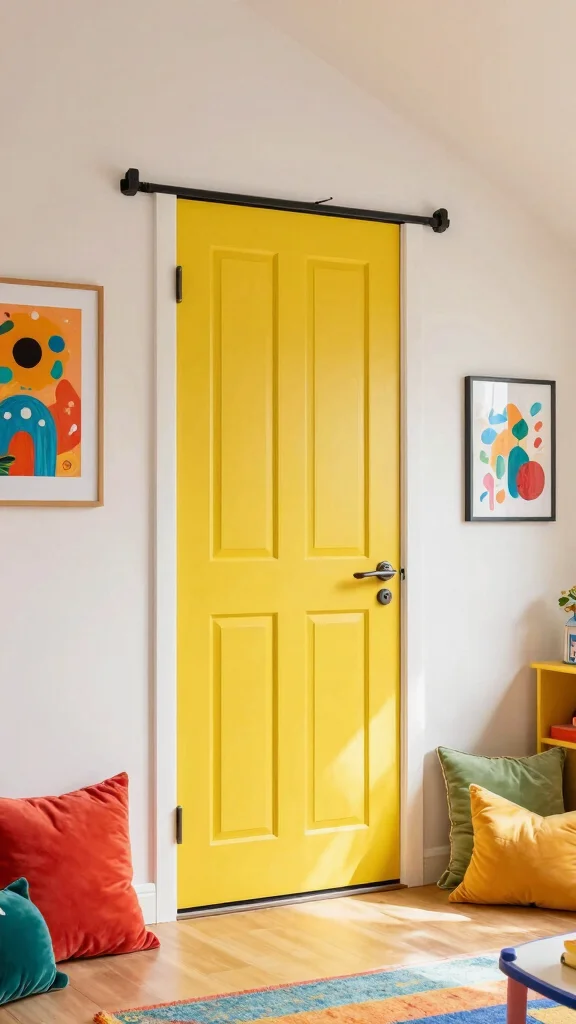 11 Pull-Down Attic Door Concepts for a Space-Smart Stylish Access - 5. Bright Colors for Fun and Function 1