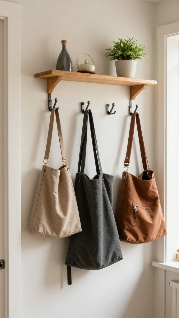 11 Small-Space Entryway Nook Ideas for a Compact Clever Corner - 5. Wall-Mounted Hooks for Coats and Bags 1