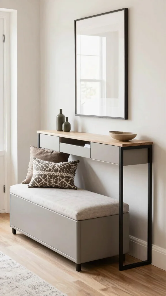 11 Small-Space Entryway Organization Ideas That Maximize Every Inch - 6. Multi-Functional Furniture 1