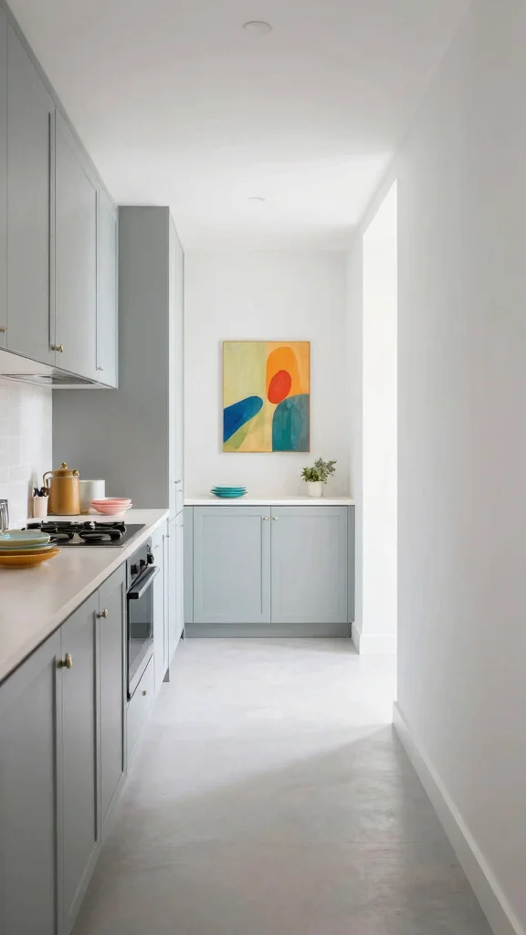 11 Small-Space Hallway Kitchen Ideas for a Compact Functional Layout - 4. Soft Color Palette 1