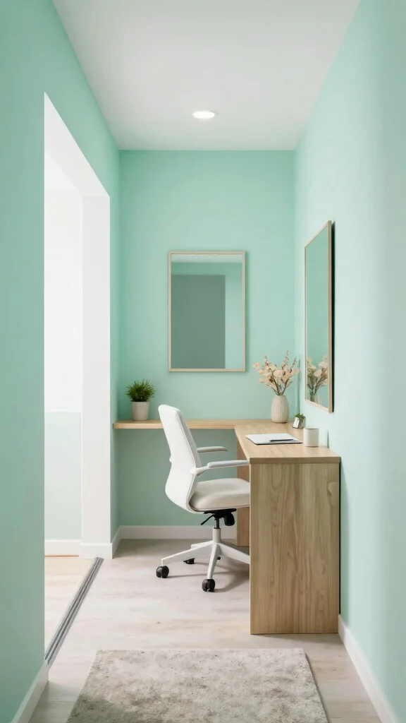 11 Small-Space Hallway Office Ideas for a Compact Functional Workspace - 6. Use Light Colors to Enhance Space 1