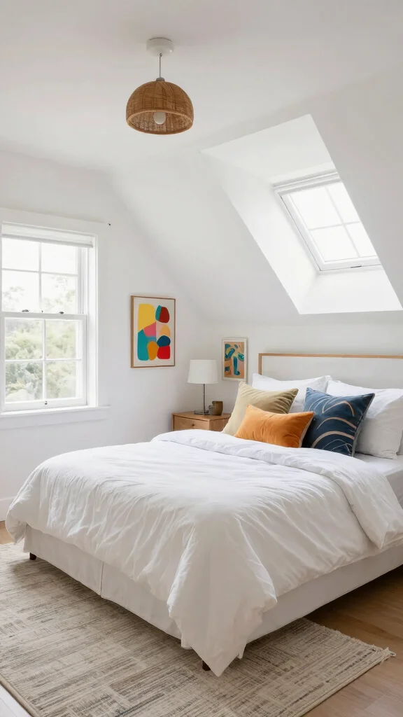 12 Attic Bedroom Paint Ideas for a Beautiful Calming Top-Floor Color - 12. Bright White 1