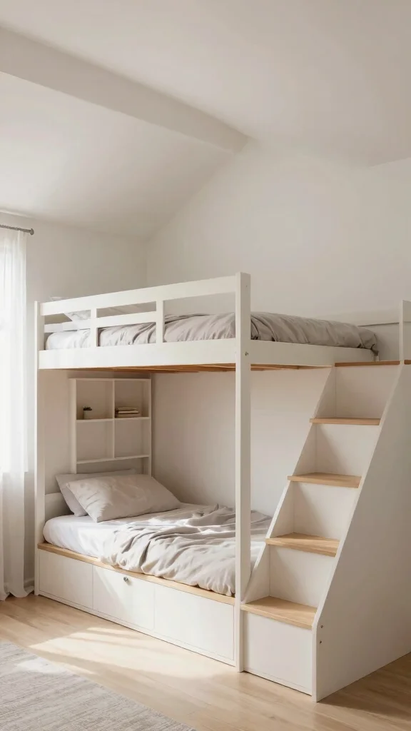 12 Attic Bunk Room Ideas With Sloped Ceilings for a Space-Smart Kids Room - 10. Space-Saving Twin Bunks 1