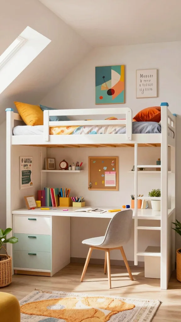 12 Attic Bunk Room Ideas With Sloped Ceilings for a Space-Smart Kids Room - 2. Multi-Functional Loft Bunk 1