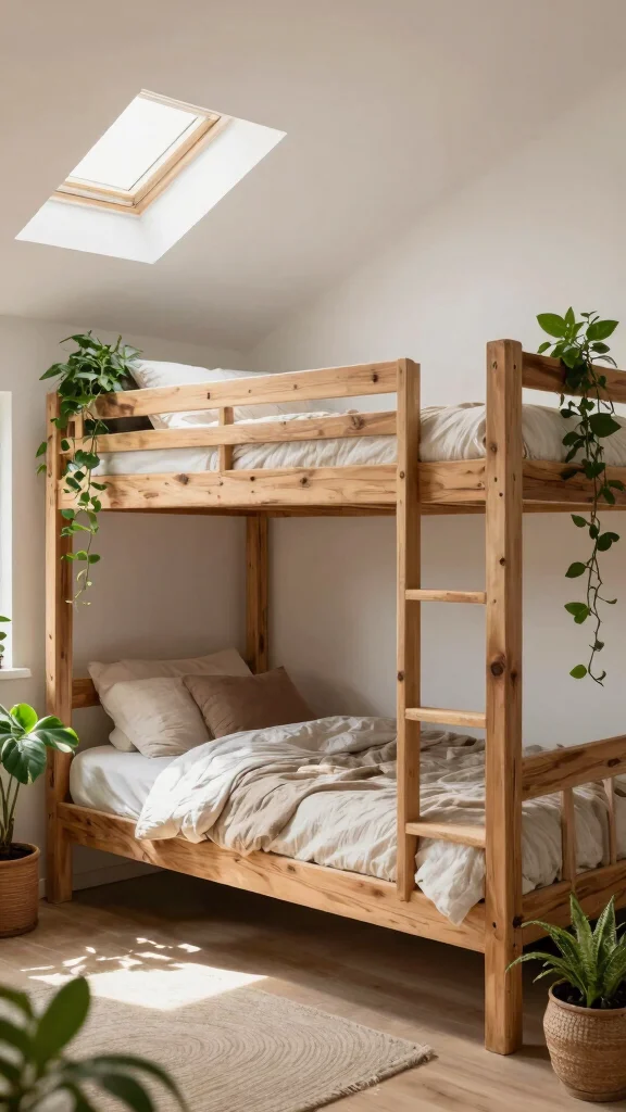 12 Attic Bunk Room Ideas With Sloped Ceilings for a Space-Smart Kids Room - 6. Eco-Friendly Attic Retreat 1