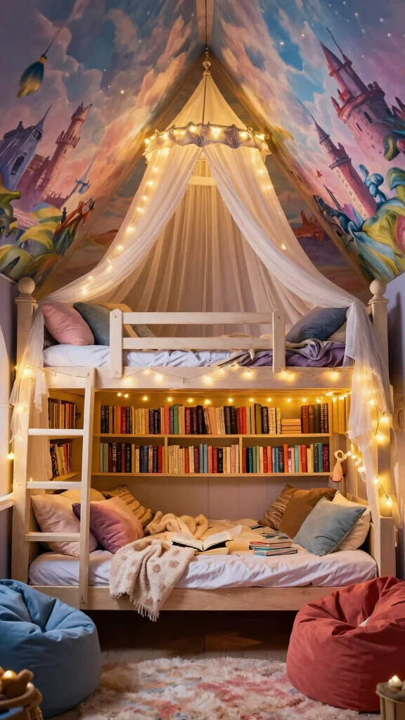 12 Attic Bunk Room Ideas With Sloped Ceilings for a Space-Smart Kids Room - 7. Secret Reading Castle 1