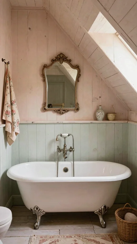 12 Attic Ensuite Ideas With Slanted Ceilings for a Cozy Luxurious Space - 6. Vintage Charm 1