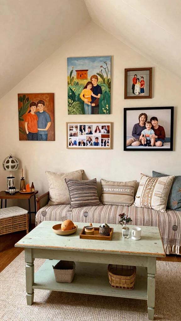 12 Attic Family Room Ideas for a Cozy Functional Shared Top-Floor Space - 11. Personalize with DIY Decor 1