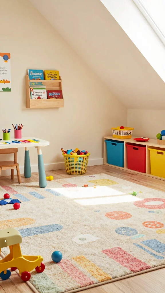 12 Attic Family Room Ideas for a Cozy Functional Shared Top-Floor Space - 5. Create a Play Area for Kids 1