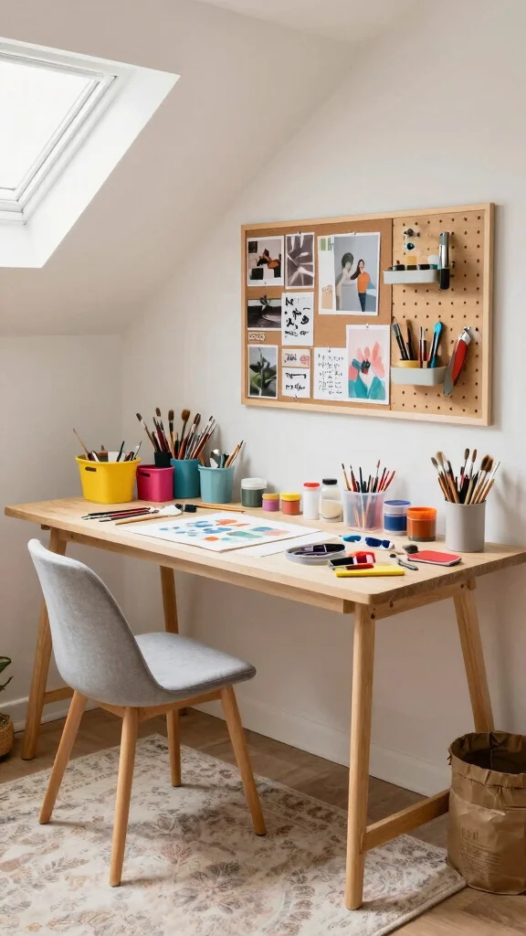 12 Attic Hangout Room Ideas for a Fun Relaxed Top-Floor Social Space - 3. Crafting Corner 1