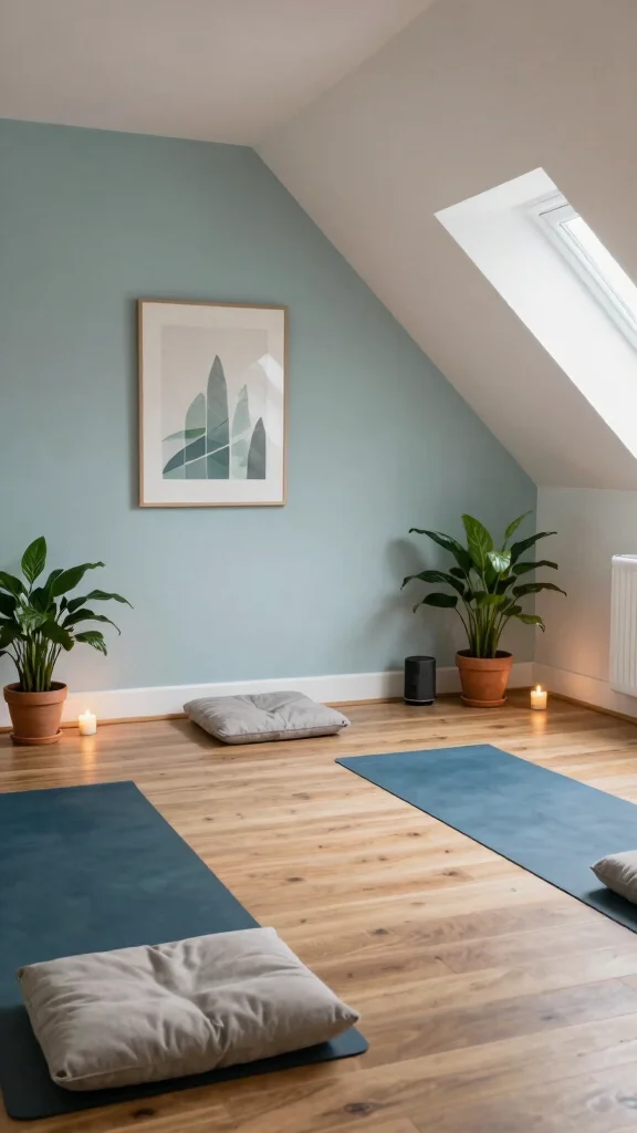 12 Attic Hangout Room Ideas for a Fun Relaxed Top-Floor Social Space - 7. Yoga and Meditation Space 1
