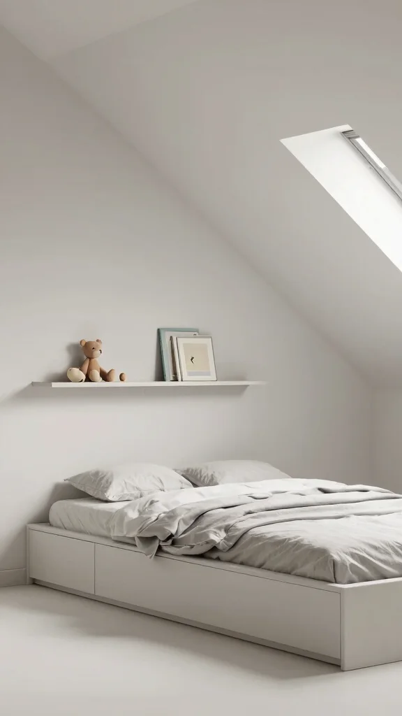 12 Attic Kids Bedroom Ideas for a Fun Cozy Creative Top-Floor Space - 6. Minimalist Retreat 1