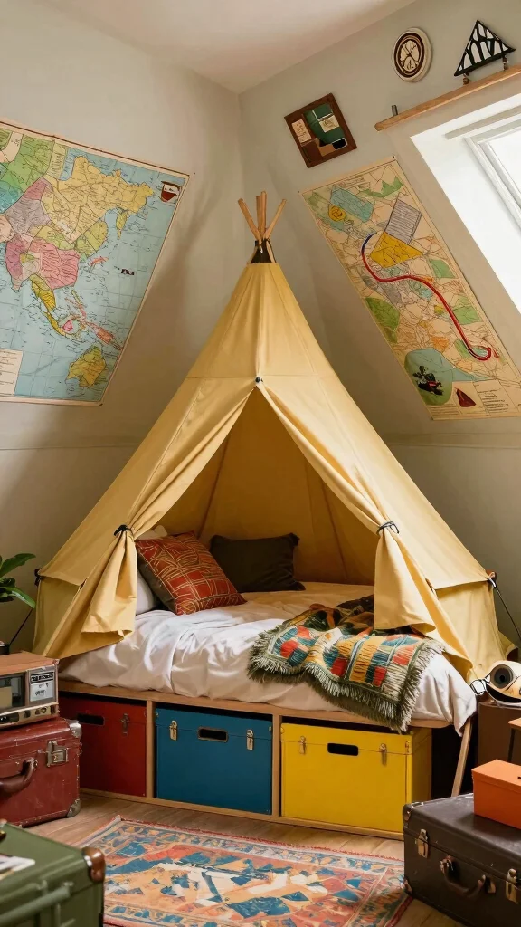 12 Attic Kids Bedroom Ideas for a Fun Cozy Creative Top-Floor Space - 7. Adventure-Inspired Room 1