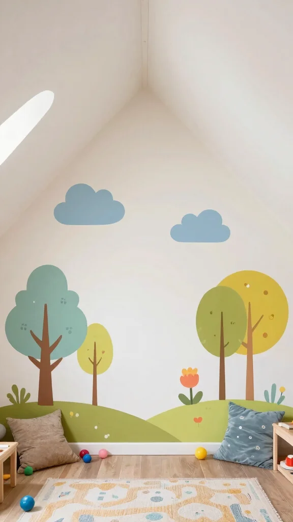 12 Attic Kids Room Ideas With Sloped Ceilings for a Cozy Fun Space - 5. Interactive Wall Decals 1