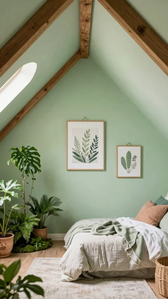 12 Attic Kids Room Ideas With Sloped Ceilings for a Cozy Fun Space - 9. Nature-Inspired Decor 1