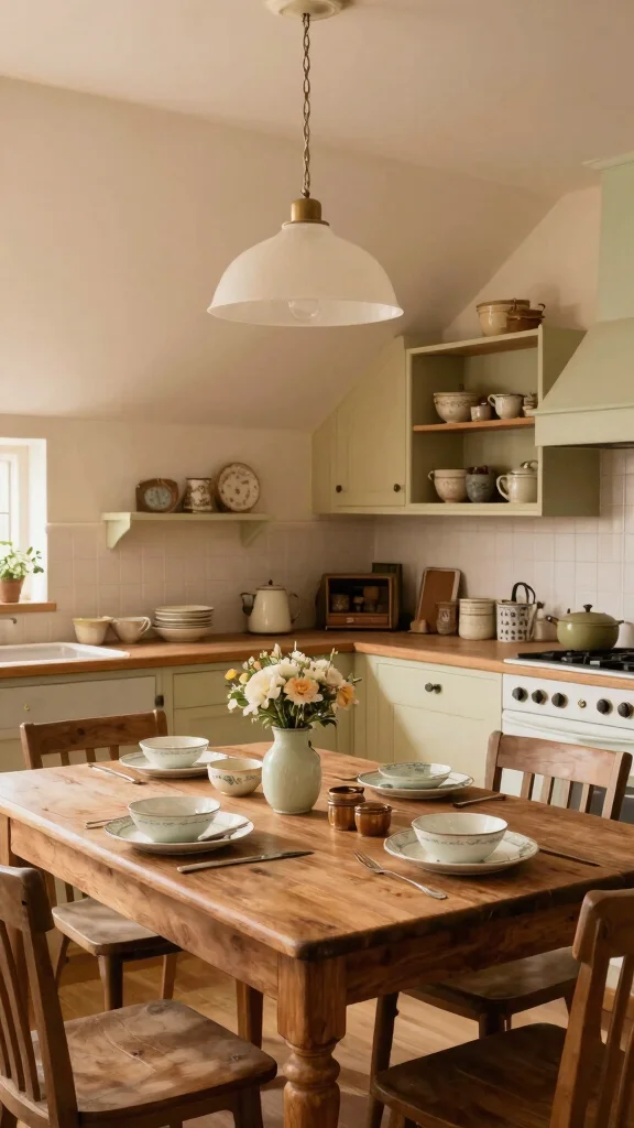12 Attic Kitchen Ideas With Slanted Ceilings for a Unique Cook Space - 12. Cozy Vintage Vibes 1