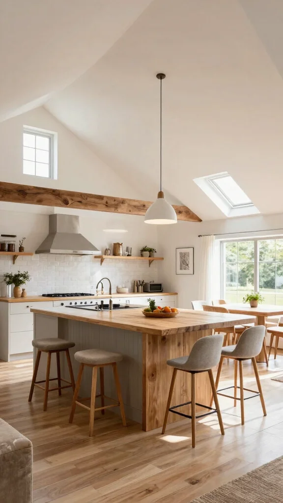12 Attic Kitchen Ideas With Slanted Ceilings for a Unique Cook Space - 3. Open Concept Layout 1