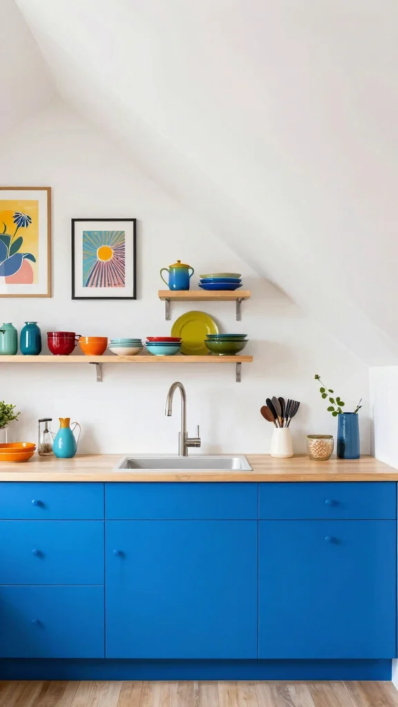 12 Attic Kitchen Ideas With Slanted Ceilings for a Unique Cook Space - 4. Creative Color Blocks 1