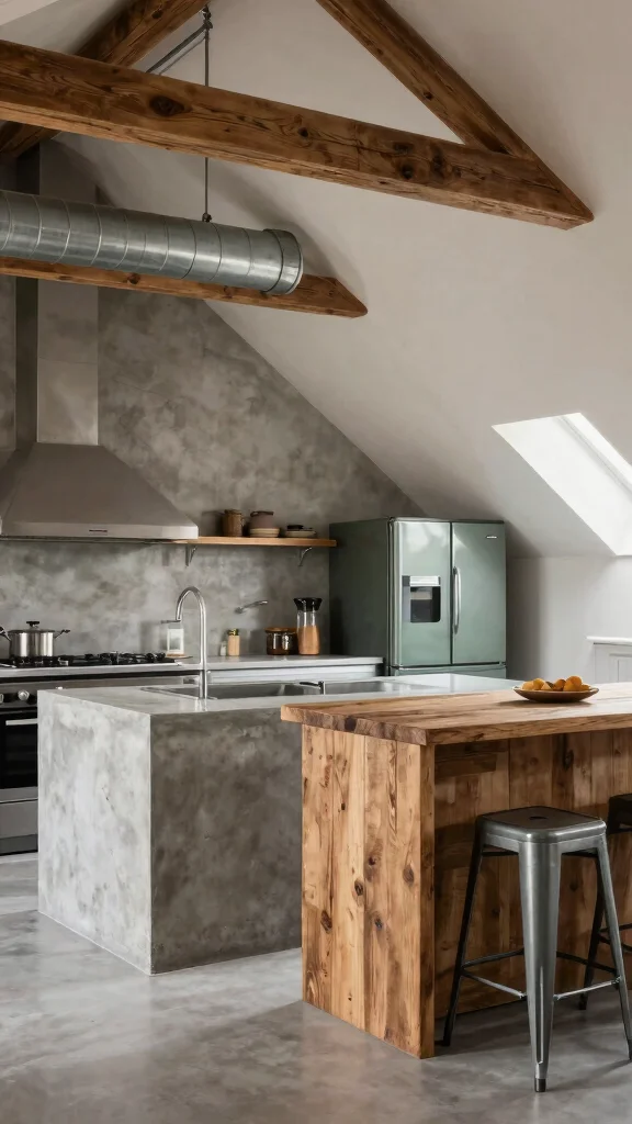 12 Attic Kitchen Ideas With Slanted Ceilings for a Unique Cook Space - 7. Industrial Style 1