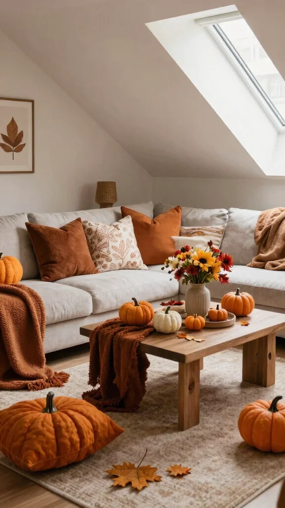 12 Attic Living Room Inspirations for a Cozy Bright Top-Floor Living Space - 12. Seasonal Decor Changes 1