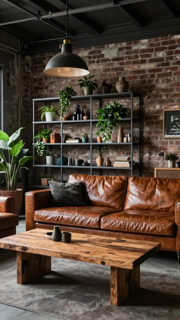 12 Attic Living Room Inspirations for a Cozy Bright Top-Floor Living Space - 5. Industrial Chic Appeal 1