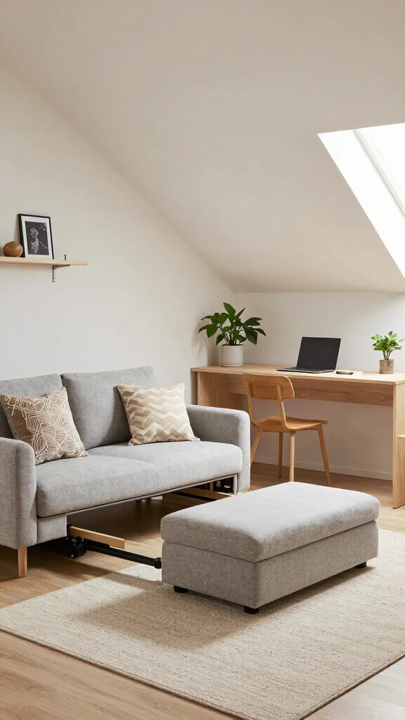 12 Attic Living Room Inspirations for a Cozy Bright Top-Floor Living Space - 7. Smart Multi-Functional Spaces 1