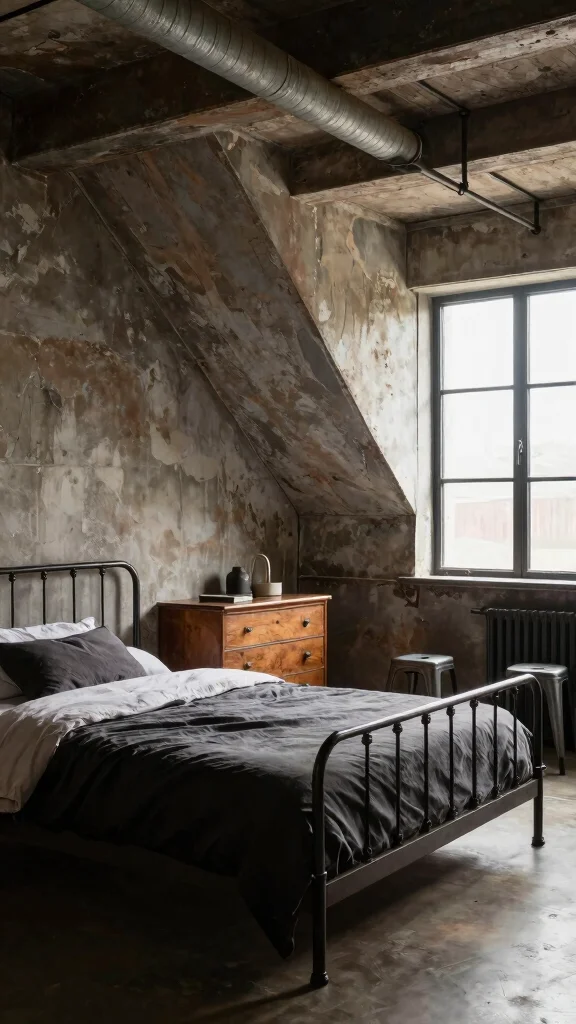 12 Attic Loft Bedroom Ideas for an Open Airy Stylish Sleep Space - 5. Industrial Chic 1