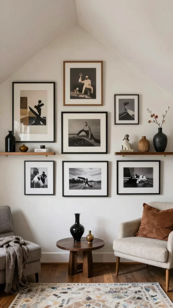 12 Attic Master Suite Ideas With Angled Ceilings for a Luxurious Space - 10. Artistic Decor and Personal Touches 1