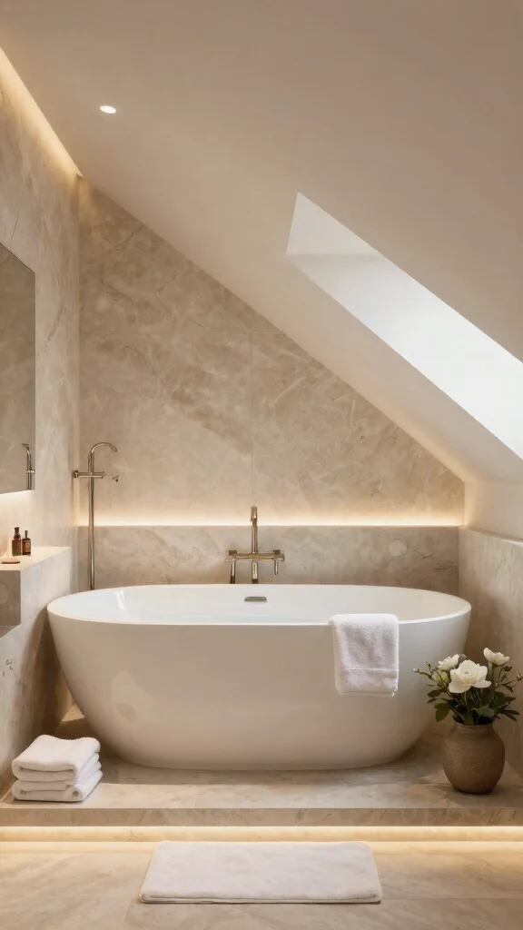 12 Attic Master Suite Ideas With Angled Ceilings for a Luxurious Space - 12. Create a Spa-Like Bathroom Retreat 1