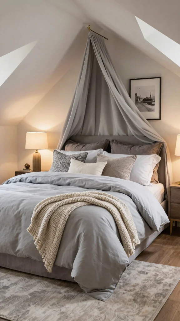 12 Attic Master Suite Ideas With Angled Ceilings for a Luxurious Space - 4. Luxurious Bedding and Textiles 1