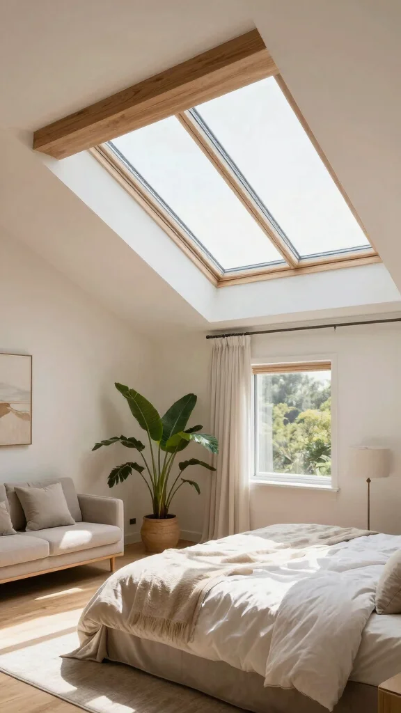 12 Attic Master Suite Ideas With Angled Ceilings for a Luxurious Space - 5. Maximize Natural Light with Skylights 1