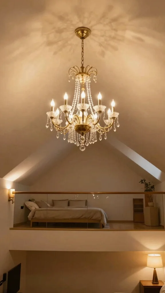 12 Attic Master Suite Ideas With Angled Ceilings for a Luxurious Space - 6. Unique Lighting Fixtures 1