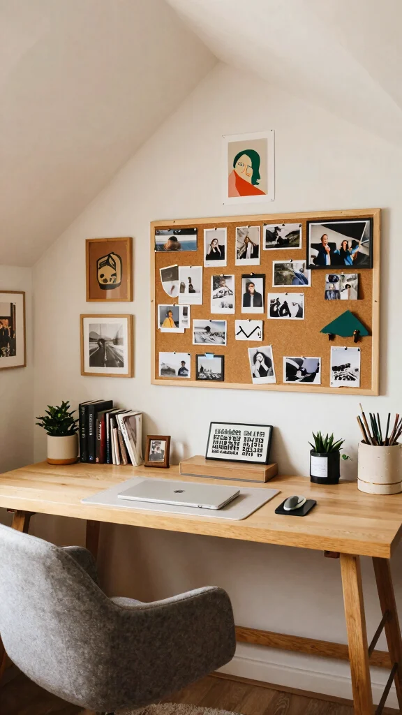 12 Attic Office Ideas With Sloped Ceilings for a Functional Stylish Space - 12. Personal Touches and Custom Decor 1