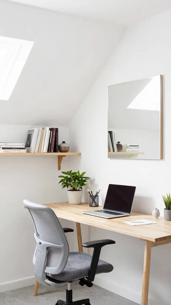12 Attic Office Ideas With Sloped Ceilings for a Functional Stylish Space - 2. Bright and Minimalist Workspace 1