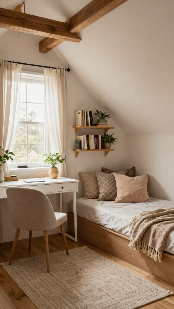 12 Attic Office and Guest Room Combo Ideas for a Dual-Purpose Space - 1. Cozy Nook Design 1