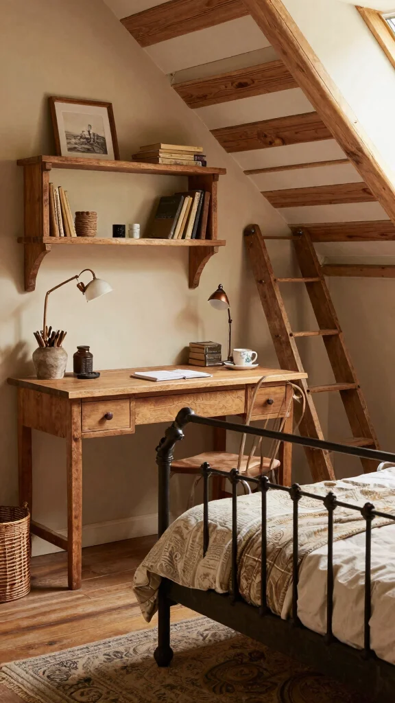 12 Attic Office and Guest Room Combo Ideas for a Dual-Purpose Space - 7. Rustic Charm 1