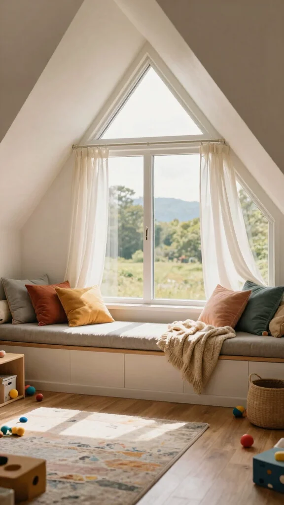 12 Attic Playroom Ideas With Sloped Ceilings for a Smart Kids Space - 12. Playroom with a View 1