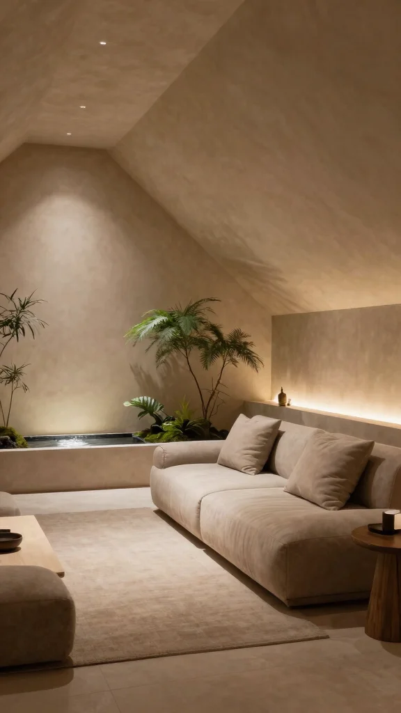 12 Attic TV Room Ideas for a Comfortable Stylish Top-Floor Lounge - 10. Serene Zen Space 1
