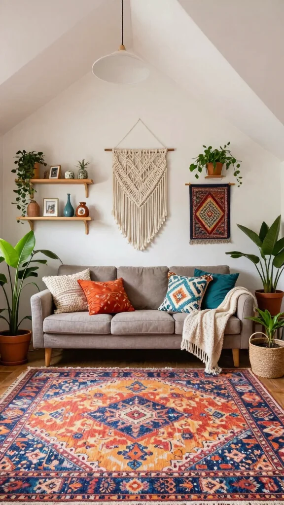 12 Attic TV Room Ideas for a Comfortable Stylish Top-Floor Lounge - 5. Colorful Bohemian Retreat 1