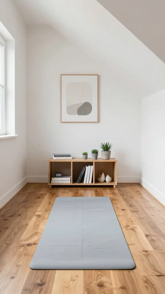 12 Attic Yoga Studio Design Ideas for a Calm Dedicated Practice Space - 1. Embrace Minimalism 1