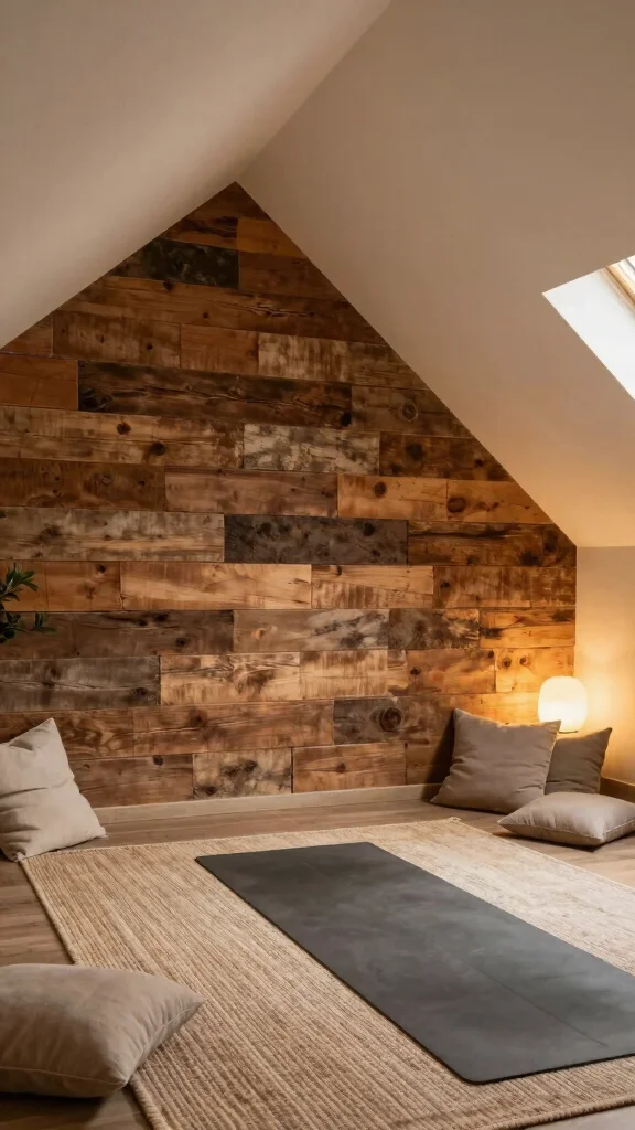 12 Attic Yoga Studio Design Ideas for a Calm Dedicated Practice Space - 5. Textured Wall Treatments 1